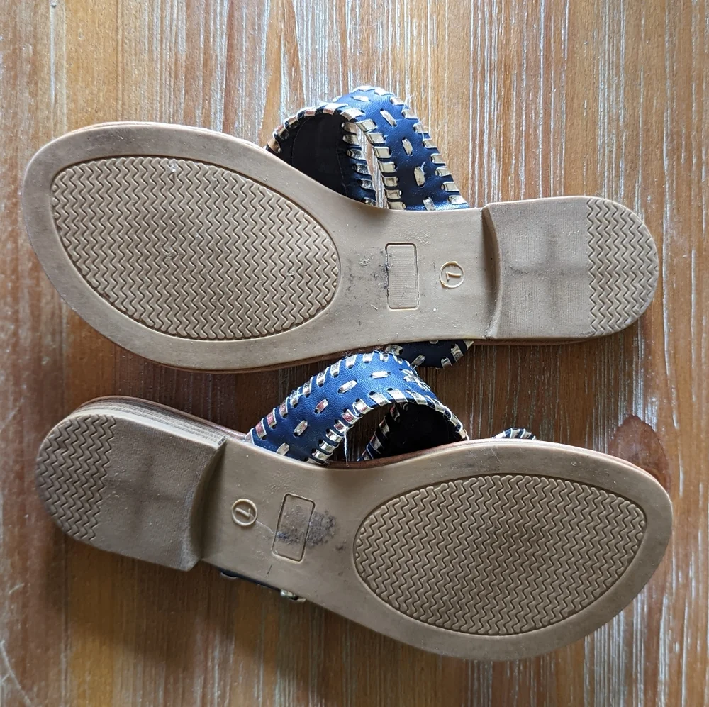 Navy & Silver Sandals - Picture 2 of 10